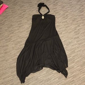 Black strapless dress